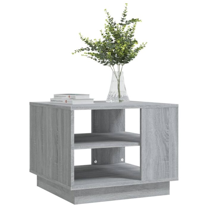 Table basse sonoma gris 55x55x43 cm bois d'ingénierie – Image 2