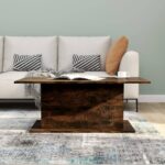 Table basse Chêne fumé 102x55,5x40 cm Bois d'ingénierie – Image 2