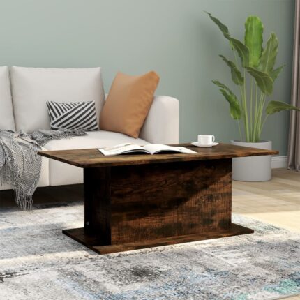 Table basse Chêne fumé 102x55,5x40 cm Bois d'ingénierie