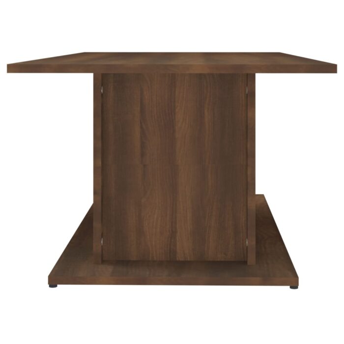 Table basse chêne marron 102x55,5x40 cm bois d'ingénierie – Image 4