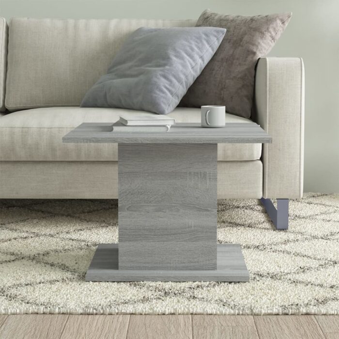 Table basse sonoma gris 55,5x55,5x40 cm bois d'ingénierie – Image 2