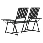 Banc de jardin 2 places 165 cm Noir Acier – Image 3