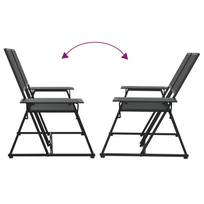 Banc de jardin 2 places 165 cm Noir Acier – Image 5