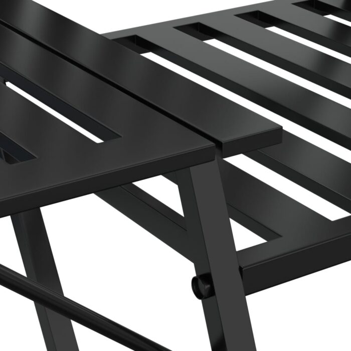Banc de jardin 2 places 165 cm Noir Acier – Image 6