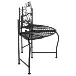 Banc tour d'arbre 150 cm Noir Acier – Image 3