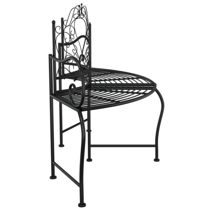 Banc tour d'arbre 150 cm Noir Acier – Image 3