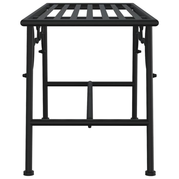 Banc tour d'arbre 110 cm Noir Acier – Image 2