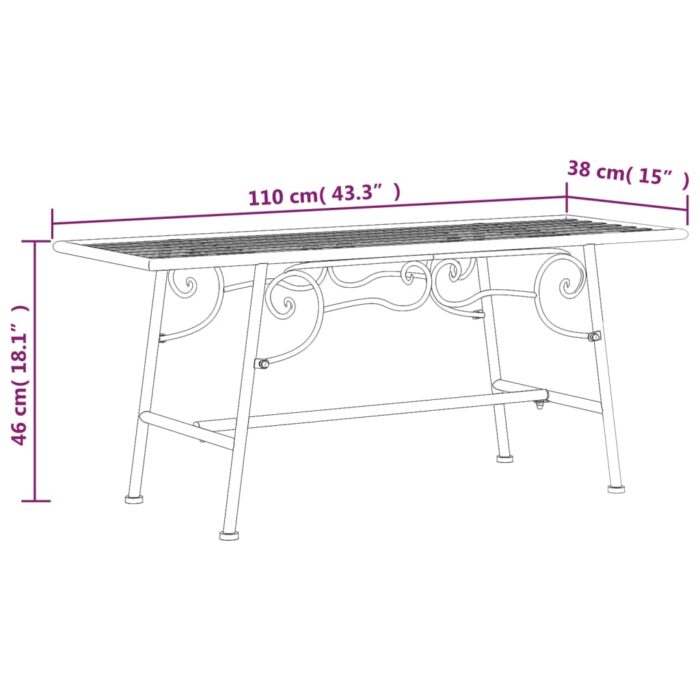 Banc tour d'arbre 110 cm Noir Acier – Image 4