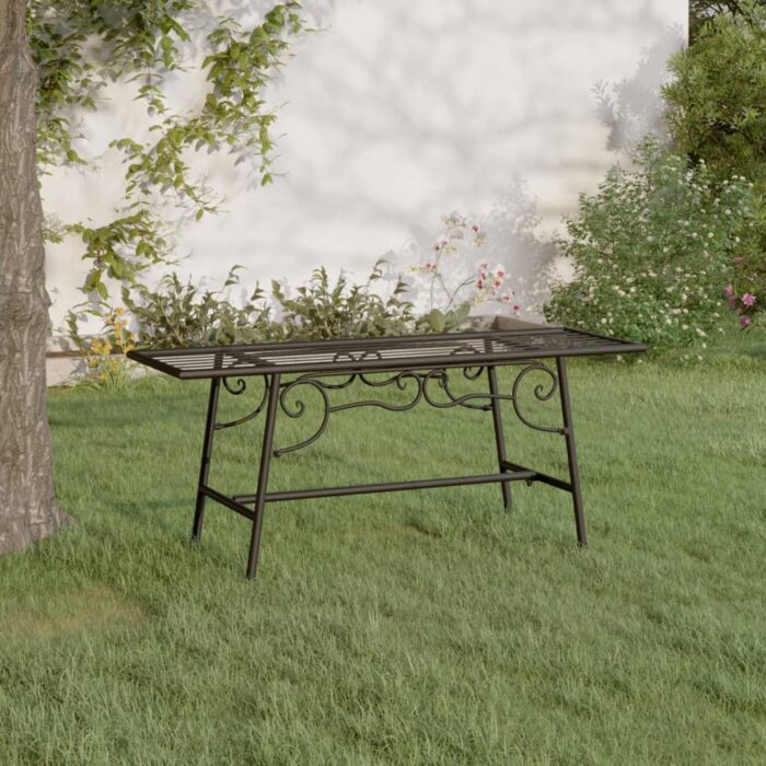 Banc tour d'arbre 110 cm Noir Acier – Image 1