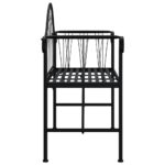 Banc de jardin 2 places 128 cm Noir Acier – Image 2