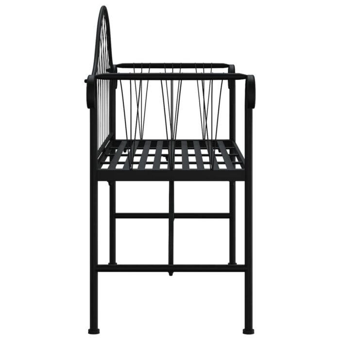Banc de jardin 2 places 128 cm Noir Acier – Image 2