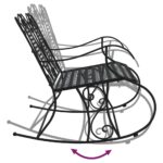 Banc à bascule 2 places 113 cm Noir Acier – Image 4