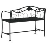 Banc de jardin 2 places 104 cm Noir Acier – Image 3
