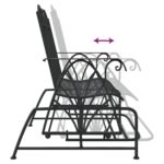 Banc coulissant 2 places 114 cm Noir Acier – Image 6