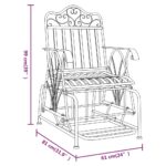 Banc coulissant 61 cm Noir Acier – Image 5
