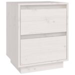 Tables de chevet 2 pcs Blanc 40x35x50 cm Bois de pin solide – Image 4