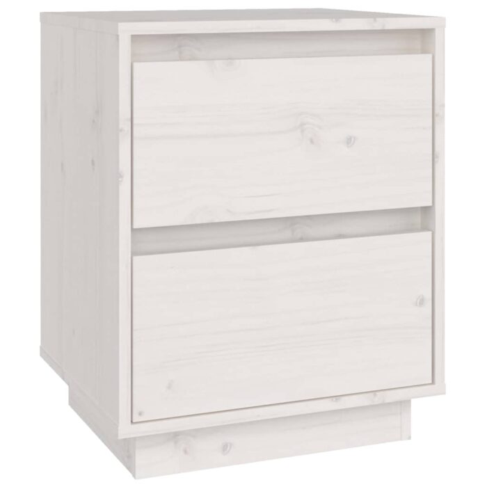 Tables de chevet 2 pcs Blanc 40x35x50 cm Bois de pin solide – Image 4