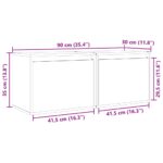 Armoires murales 2 pcs 45x30x35 cm Bois de pin massif – Image 11