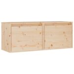 Armoires murales 2 pcs 45x30x35 cm Bois de pin massif – Image 3