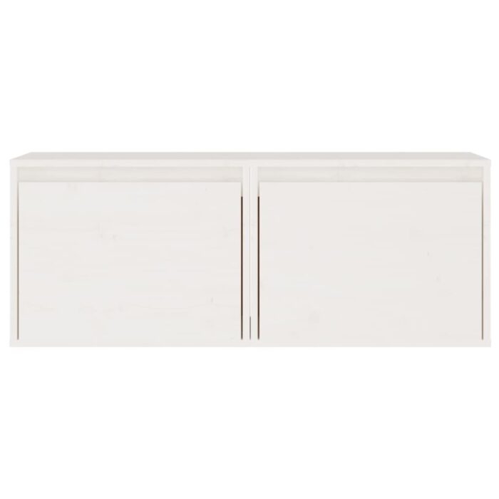 Armoires murales 2 pcs Blanc 45x30x35 cm Bois de pin massif – Image 4