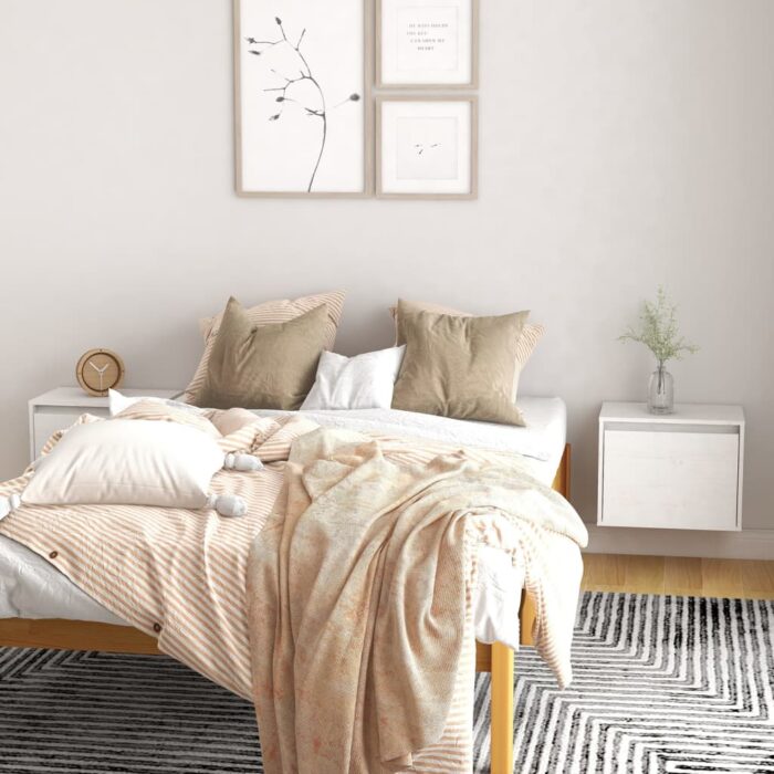 Armoires murales 2 pcs Blanc 45x30x35 cm Bois de pin massif – Image 1