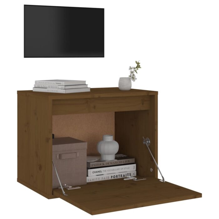 Armoire murale Marron miel 45x30x35 cm Bois de pin massif – Image 2