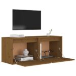 Armoires murales 2pcs Marron miel 45x30x35cm Bois de pin massif – Image 2