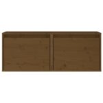 Armoires murales 2pcs Marron miel 45x30x35cm Bois de pin massif – Image 4