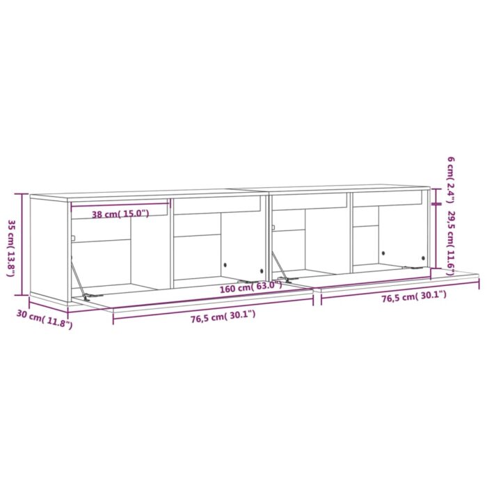 Armoires murales 2 pcs Blanc 80x30x35 cm Bois de pin massif – Image 10