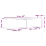 Armoires murales 2 pcs Blanc 80x30x35 cm Bois de pin massif – Image 12