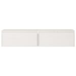 Armoires murales 2 pcs Blanc 80x30x35 cm Bois de pin massif – Image 2