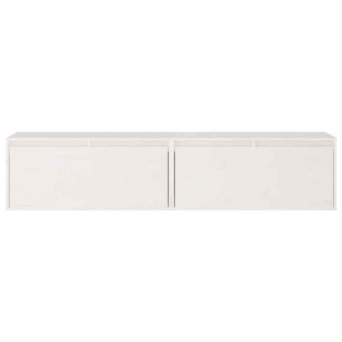 Armoires murales 2 pcs Blanc 80x30x35 cm Bois de pin massif – Image 2