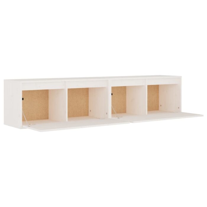 Armoires murales 2 pcs Blanc 80x30x35 cm Bois de pin massif – Image 6