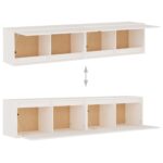 Armoires murales 2 pcs Blanc 80x30x35 cm Bois de pin massif – Image 7