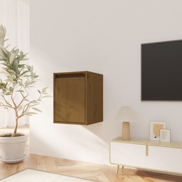 Armoire murale Marron miel 30x30x40 cm Bois de pin massif – Image 1