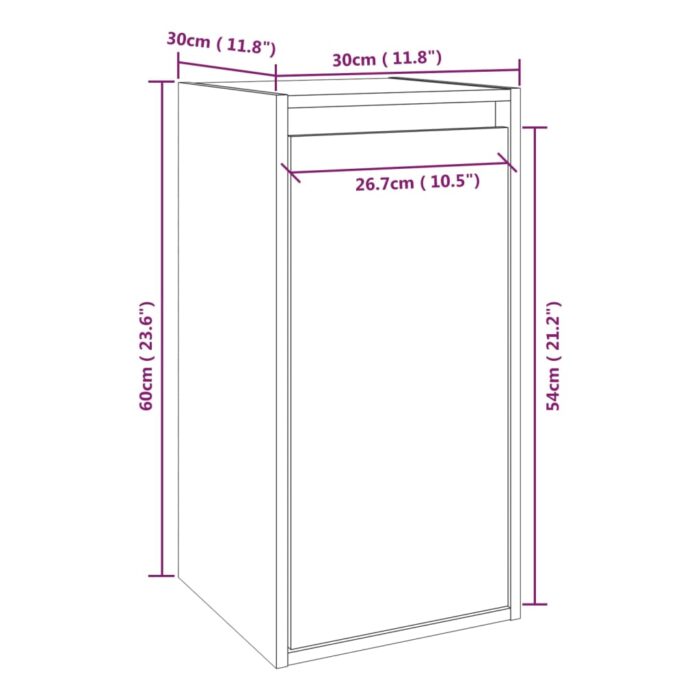 Armoire murale 30x30x60 cm Bois de pin massif – Image 8