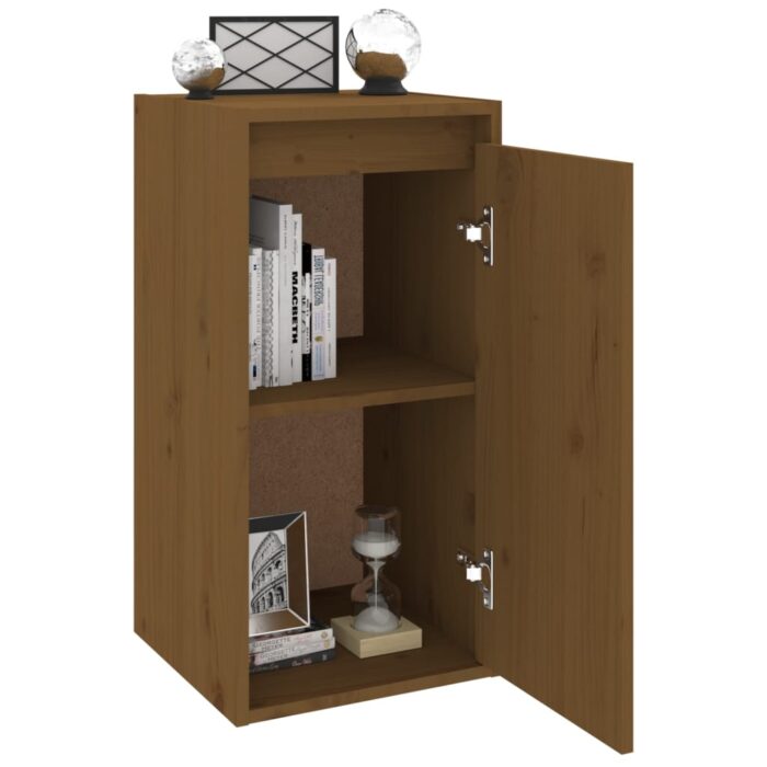 Armoire murale Marron miel 30x30x60 cm Bois de pin massif – Image 2