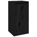 Armoires murales 2 pcs Noir 30x30x60 cm Bois de pin massif – Image 4