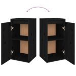 Armoires murales 2 pcs Noir 30x30x60 cm Bois de pin massif – Image 8