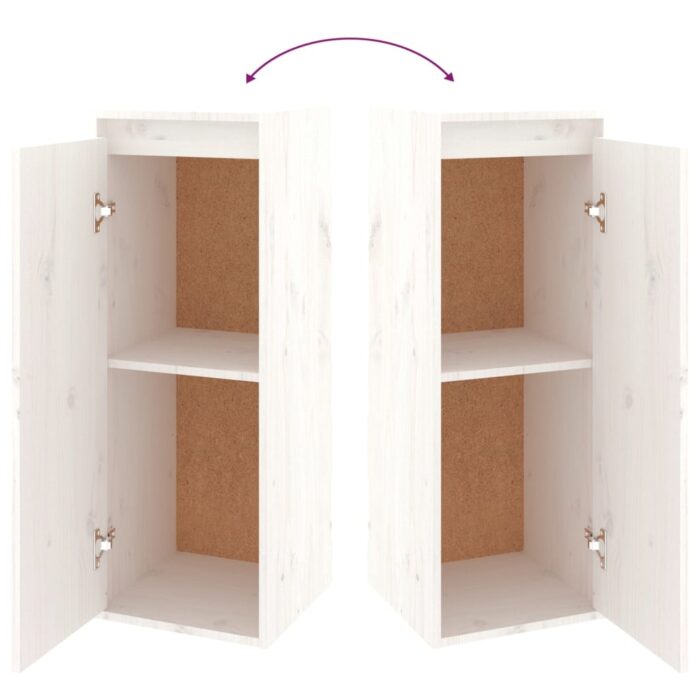Armoire murale Blanc 30x30x80 cm Bois de pin massif – Image 6