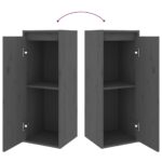 Armoire murale Gris 30x30x80 cm Bois de pin massif – Image 6