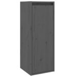 Armoires murales 2 pcs Gris 30x30x80 cm Bois de pin massif – Image 3