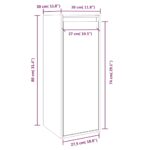 Armoires murales 2 pcs Gris 30x30x80 cm Bois de pin massif – Image 9