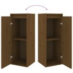 Armoires murales 2pcs Marron miel 30x30x80cm Bois de pin massif – Image 7