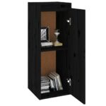 Armoire murale noir 30x30x80 cm Bois de pin massif – Image 2