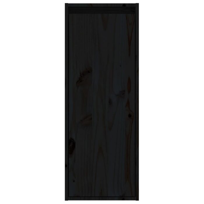 Armoire murale noir 30x30x80 cm Bois de pin massif – Image 3