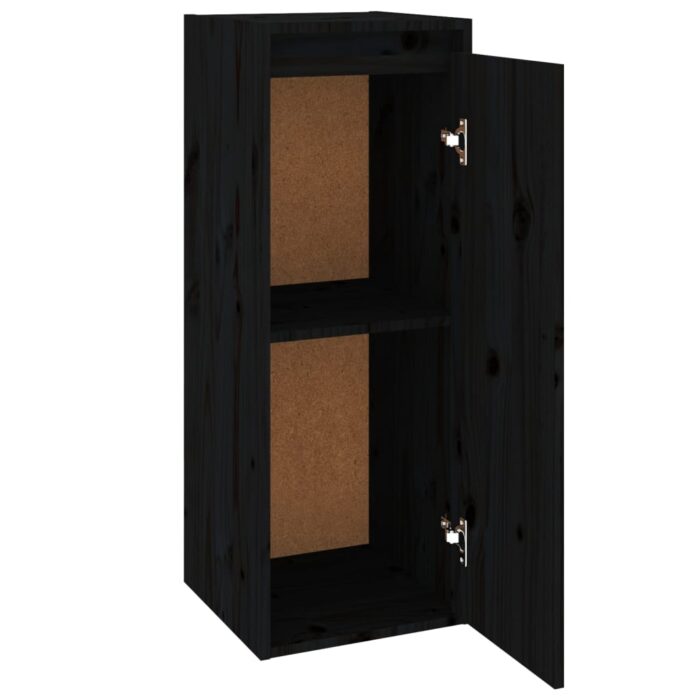 Armoire murale noir 30x30x80 cm Bois de pin massif – Image 5