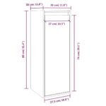 Armoire murale noir 30x30x80 cm Bois de pin massif – Image 8