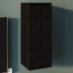 Armoire murale noir 30x30x80 cm Bois de pin massif