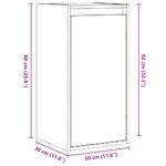 Armoires murales 2 pcs 30x30x100 cm Bois de pin massif – Image 12
